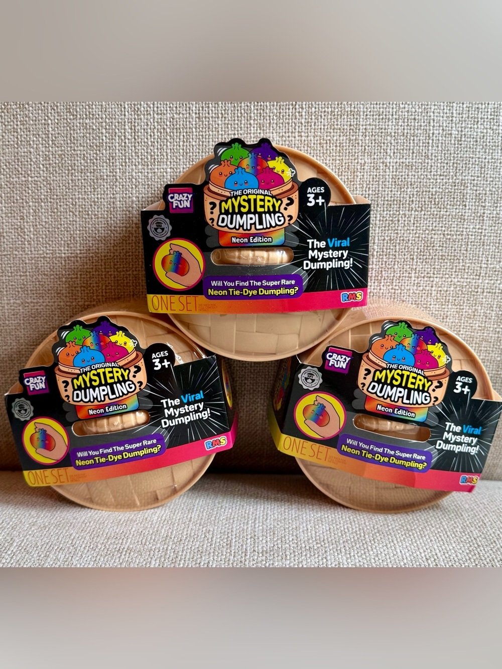 RMS Crazy Fun Neon Mystery Dumpling Bundle of 3 | NEW Sealed | Blind Box Toy - Picture 2 of 3